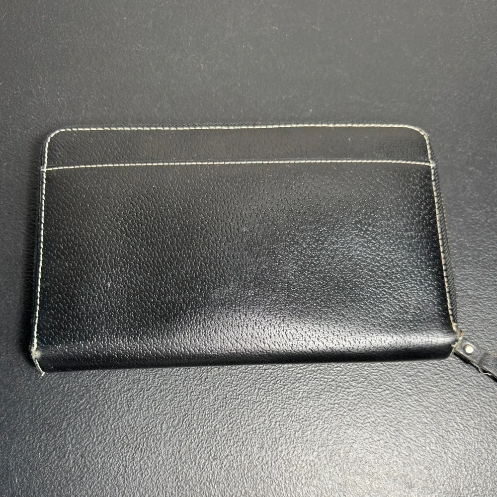Kate Spade Wellesley Neda Black Pebbled Leather Zip Organizer Wallet Card Holder - Picture 2 of 8